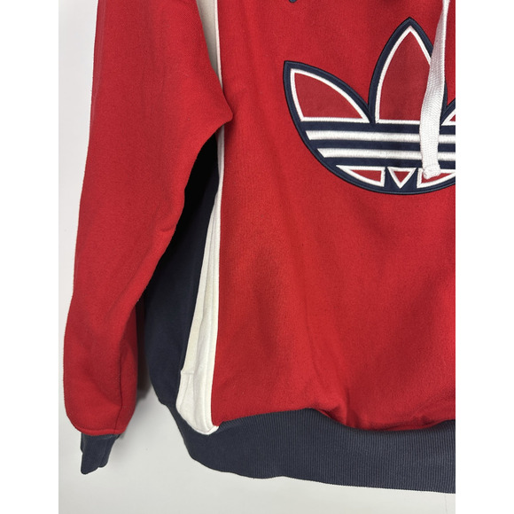 Adidas Originals Trefoil Red Navy SAMPLE Hoodie Hooded Sweatshirt Rare Prototype - Picture 5 of 16